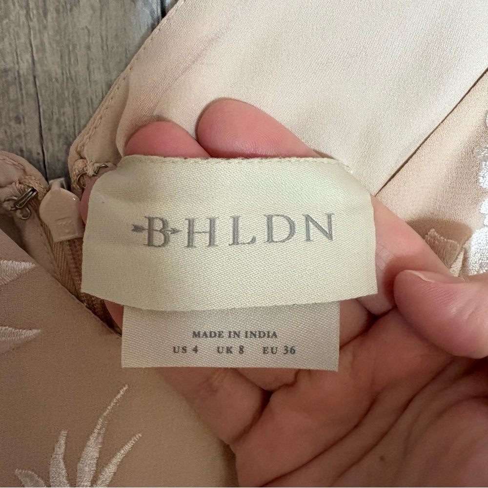 BHLDN sadia maxi dress pale pink floral embroidered women’s size 4 Anthropologie - Picture 5 of 7